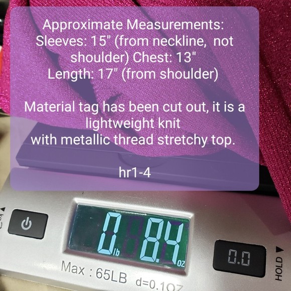 Zara Magenta Metallic Knit Ruffled Sleeve Short Top Women's Size Small - Picture 8 of 8